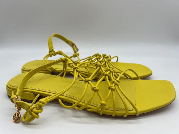 Tory Burch Shoes - Tory Burch Barley There Knotted Flat Calendula Leather Sandals Size 10.5 NEW